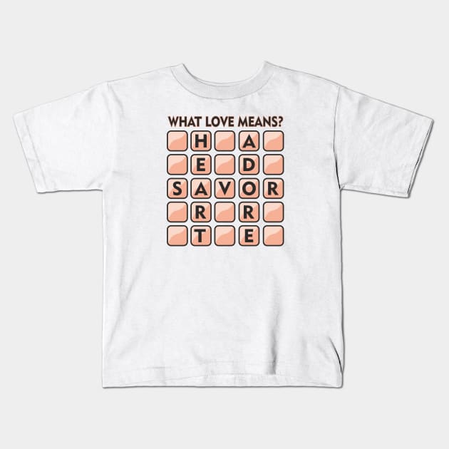 Scrabble Board with Love Kids T-Shirt by ilhnklv